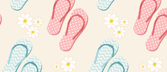Seamless Pattern With Flip Flops