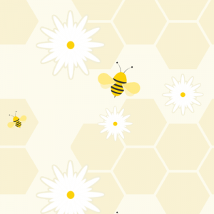 Seamless Flying Bees Background