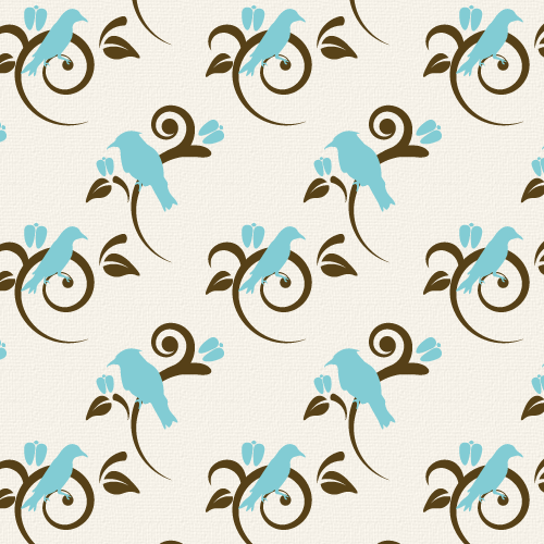 Birds and Flowers Seamless Pattern