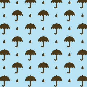 Umbrella and Raindrops Pattern