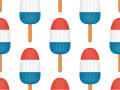 Red, White and Blue Ice Pops Pattern